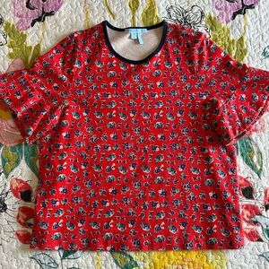 Draper James Georgia Floral Ruffle Top